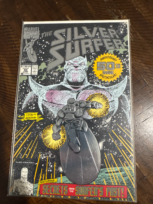 Silver Surfer #50 (1991) – 3rd Printing – Anniversary 50th Issue Spectacular – Thanos Cover – Marvel Comics