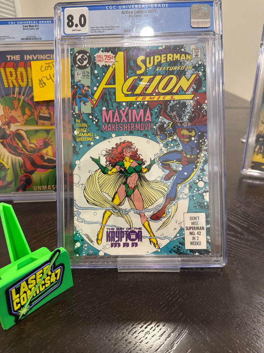 Action Comics #651 (1990) β CGC 8.0 | First Full Appearance of Maxima | George PΓ©rez Cover | LaserComics47 Certified π₯